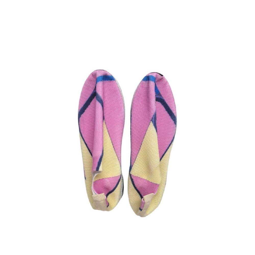 Womens Slip On Flat Breathable Shoes Sneakers Comfy Size 11.5 EU 42 Pink Yellow